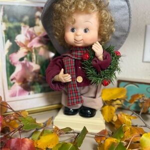 Holiday Doll with Wreath and Scarf